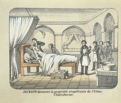 Dr. Charles Jackson (1805-80) oppdager eterens bedøvende egenskaper av French School
