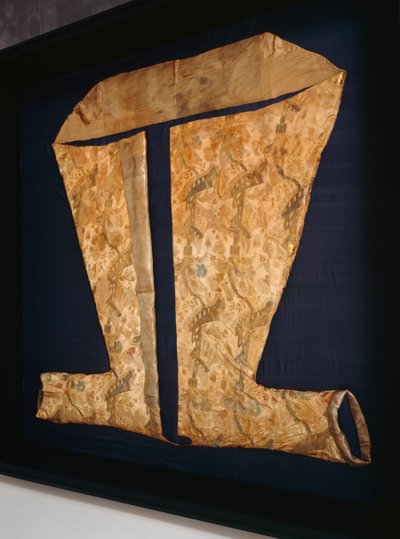 Morgenkåpe til prinsesse Louise Dorothea Sophia av Brandenburg-Preussen, ca. 1704-05 (silke, damask og sølvbrokade) av French School