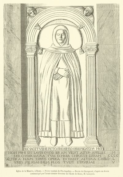 La Minerva kirke, Roma, gravstein til Fra Angelico (gravering) av French School