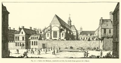 Minimes kirke, bygget i 1610; faksimile av en gravering av I Marot av French School