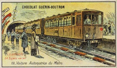 Elektrisk metrotog (chromolitho) av French School