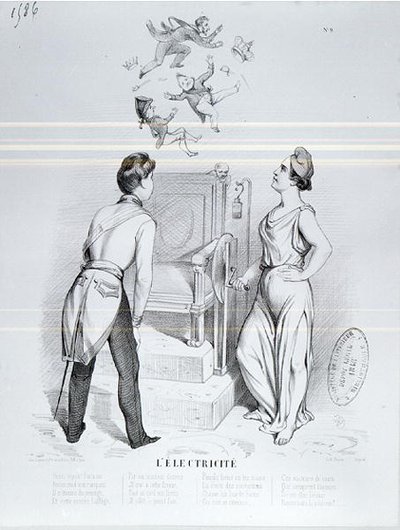 Elektrisitet, karikatur av 1848-revolusjonen av French School
