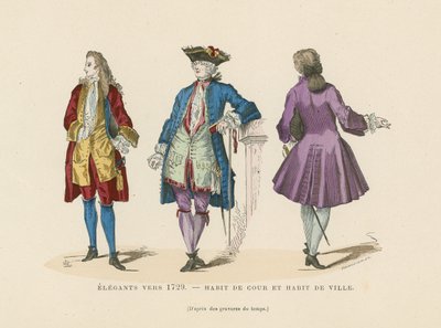 Elegant fransk herremote, c1729 av French School