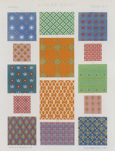 Bestickte Stoffe des 13. und 14. Jahrhunderts in Frankreich von French School