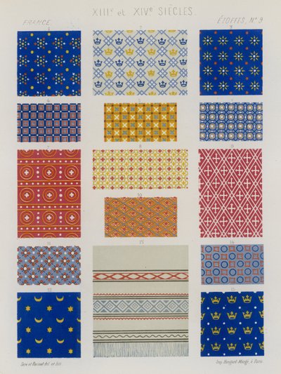 Broderte stoffer fra Frankrike fra 1200- og 1300-tallet av French School