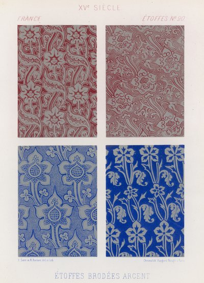 Broderte stoffer fra Frankrike fra 1400-tallet av French School