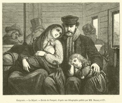 Emigrants, Le Depart (gravering) av French School