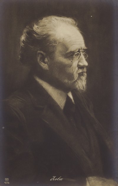 Emile Zola (1840–1902), fransk romanforfatter, journalist og dramatiker (litografi) av French School