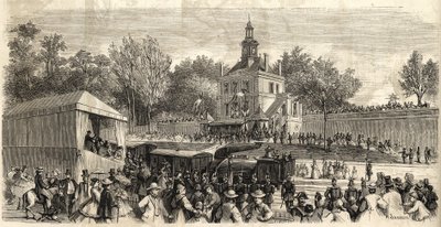 Enghien-les-Bains til Montmorency Line - Innvielse av Enghien Railway til Montmorency", 30. juni av French School