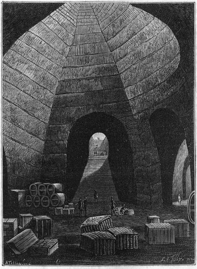 Gå inn i kjellerne til Champagne-huset Theophile Roederer grunnlagt i Reims i 1864. av French School