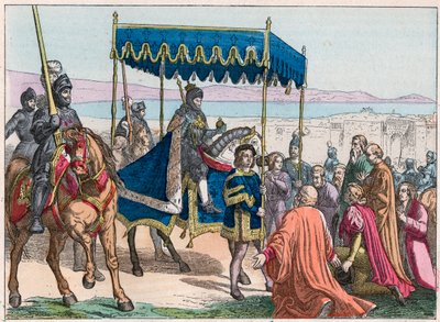 Inngangen til Charles VIII (1470-1498) i Napoli av French School