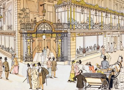 Inngangen til restauranten Le Maire i Paris, ca. 1895 av French School