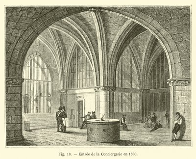 Inngang til Conciergerie i 1830 av French School