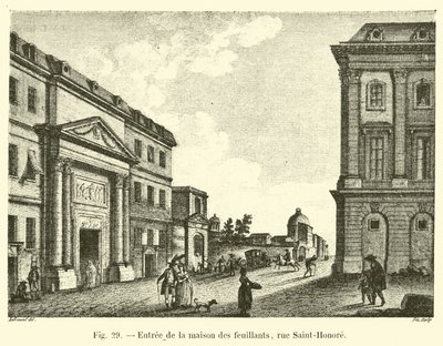 Inngang til feuillantenes hus, rue Saint-Honore av French School