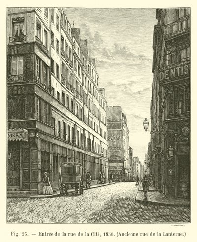 Inngang til rue de la Cite, 1850, Tidligere rue de la Lanterne av French School