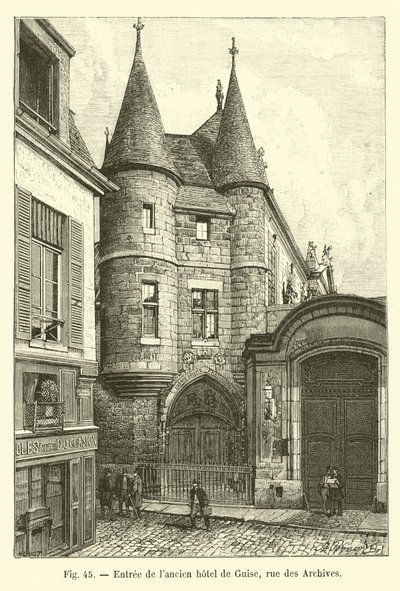 Inngang til det tidligere Hôtel de Guise, rue des Archives av French School