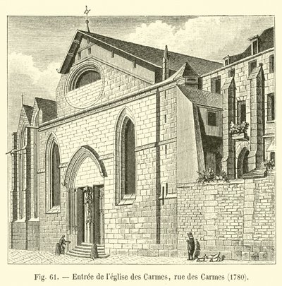 Inngang til karmelittkirken, rue des Carmes, 1780 av French School