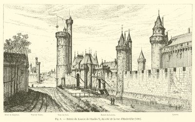 Inngang til Charles Vs Louvre, fra rue dHosteriche, 1380 av French School