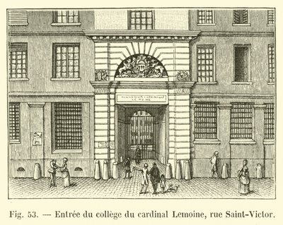 Inngang til College of Cardinal Lemoine, rue Saint-Victor av French School