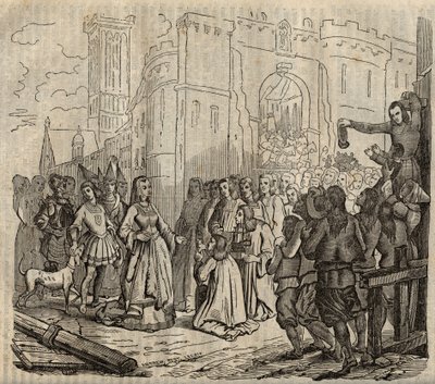 Innføring av Anne av Bretagne (1477-1514) til Morlaix - Innføring av Anne av Bretagne i Morlaix - gravering - 1838 av French School