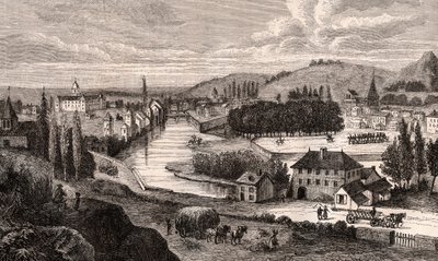 Epinal - Lorraine - gravering i "La France illustrée: geografi, historie, statistisk administrasjon" av V.A. Malt-Brown. 1884 av French School