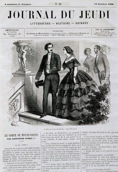 Episode av romanserien Greven av Monte Cristo (Monte Cristo) - i "" Le Journal du Jeudi"" fra 14.10.1860 av French School