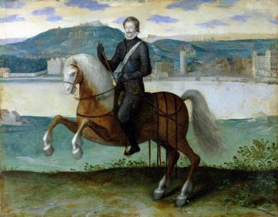 Rytterportrett av Henri IV (1553-1610) konge av Frankrike, foran Paris