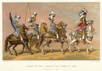 Squadron of the Turks, kommando av prinsen av Conde (chromolitho) av French School