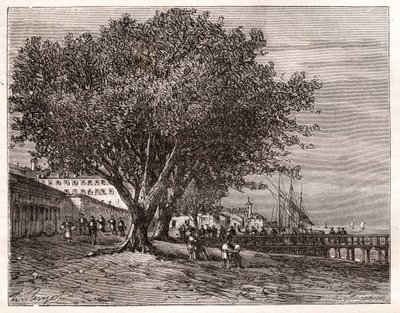 Evian-les-Bains (Evian les Bains) - Haute-Savoie - gravering i "Frankrike illustrert: geografi, historie, statistisk administrasjon" av V.-A. Malt brun. 1884 av French School