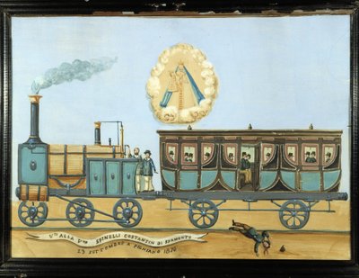 Ex-voto for noen falt fra et tog - Notre-Dame de Laghet av French School
