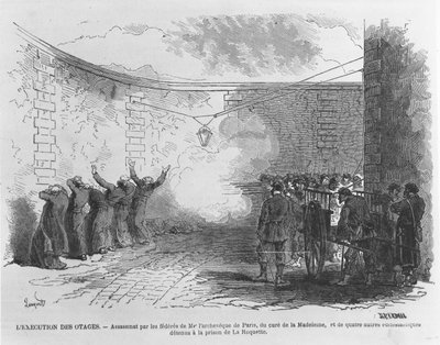 Execution of Georges Darboy, 24th March 1871 (engraving) av French School