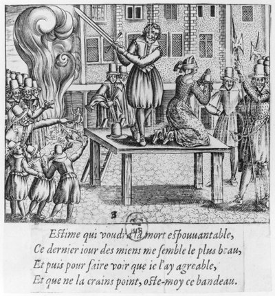 Henrettelse av Leonora Galigai (1571-1617) 8. juli 1617 av French School