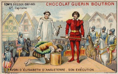 Henrettelse av jarlen av Essex (chromolitho) av French School