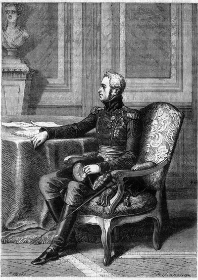 FREDERICK VI OF DENMARK - Portrait of Frederic VI King of Denmark (1768-1839) - in “” History of the empire following the history of the consulate”” by Adolphe Thiers - 1879 - private collection av French School