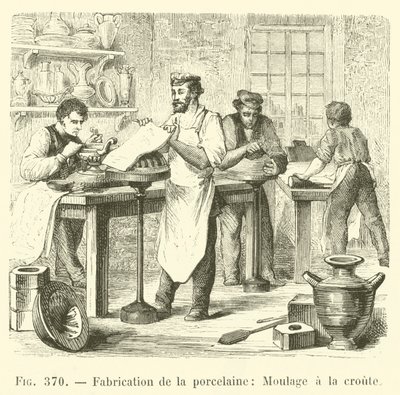 Produksjon av porselen, Støping med skorpen (gravering) av French School