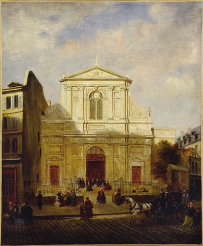 Fasade av kirken Blancs-Manteaux av French School