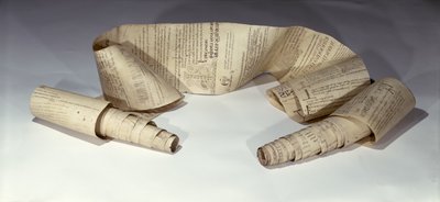 Faksimile av en pergamentrull fra 1200-tallet brukt av middelaldermunker av French School