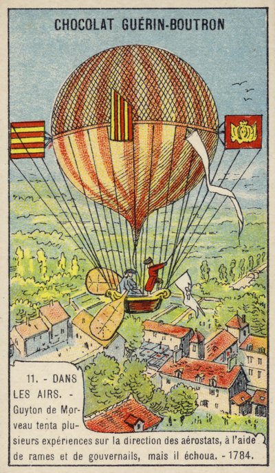 Mislykket forsøk fra Guyton de Morveau på å styre en ballong av French School