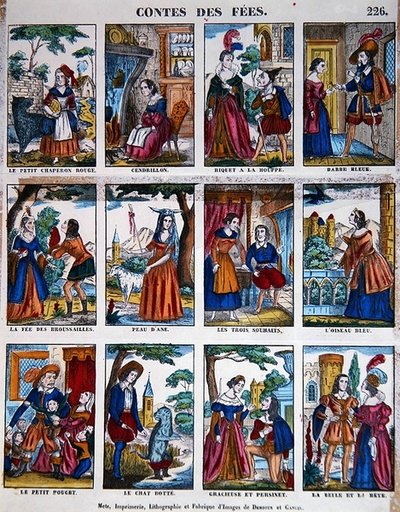 Fairy Stories, ca. 1840 (farge litho) av French School