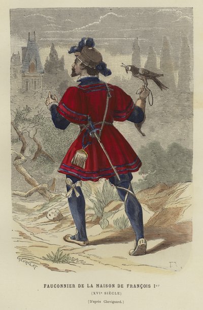 Falkonerer fra husstanden til Frans I av Frankrike, 1500-tallet av French School