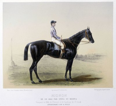 Berømt veddeløpshest - i "" The Centaur"" 1866 av French School