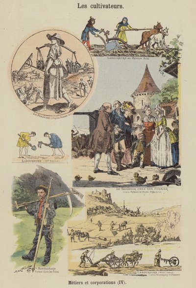 Bønder (fargelitografi) av French School