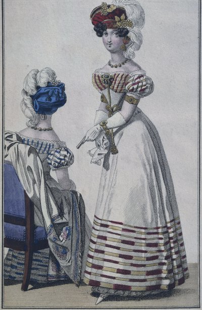 Moteplate, Paris, illustrasjon fra Le Petit Courrier des Dames, ca. 1820 (fargegravering) av French School