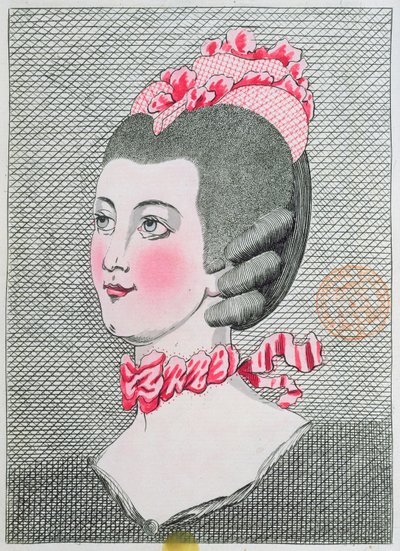 Moteplate fra LArt de la Coiffure de Dames, av Sieur Legros, utgitt i Paris 1767 av French School