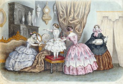 Moteplate, fra la Mode Illustree;, ca. 1860 av French School