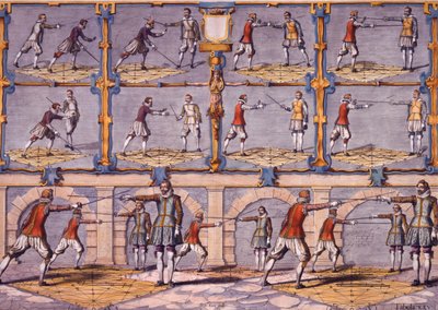 Fekting, fra Academie de lEspée av Girard Thibault, utgitt 1628 av French School