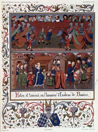 Festivaler og turneringer til ære for Isabeau (Isabelle, Elisabeth) av Bayern (1371-1435) av French School
