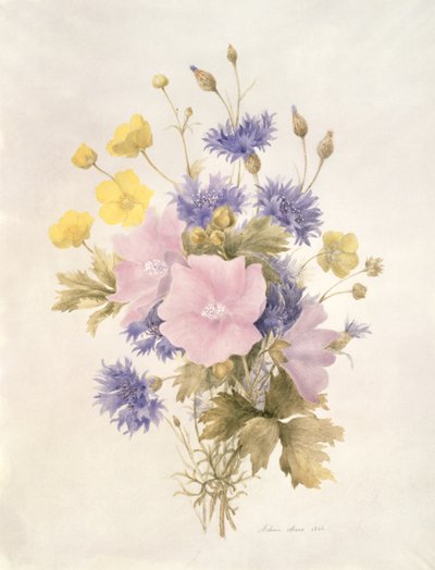 Markblomster, 1842 (wc på papir) av French School