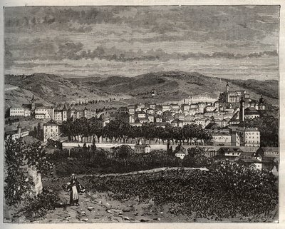 Figeac - Lot, i Midi-Pyrénées-regionen - gravering i "La France illustree: geografi, historie, statistisk administrasjon" av V.A. Malt-brun. 1884 av French School