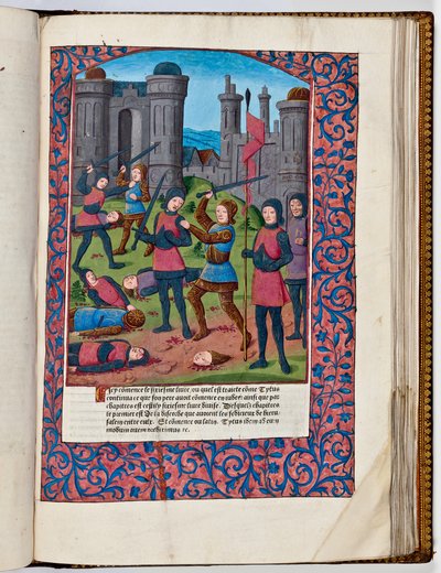Første jødisk-romerske krig i Jerusalem, 70 e.Kr. (håndfarget trykk) av French School